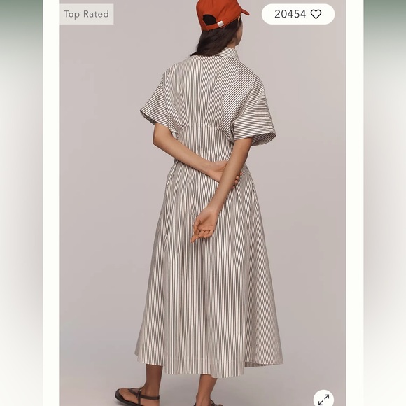 Anthropologie Pinstripe Button Front Dress - Picture 4 of 9